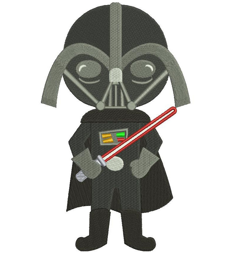 Looks Like Darth Vader From Star Wars Filled Machine Embroidery Digitized Design Pattern