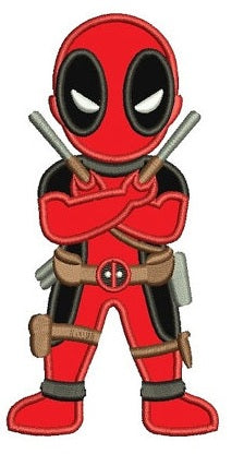 Looks Like Deadpool Applique Machine Embroidery Digitized Design Pattern - Instant Download - 4x4 , 5x7, and 6x10 -hoops