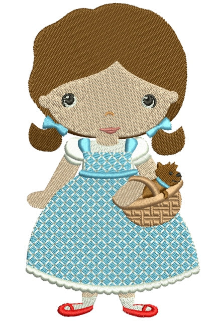 Looks Like Dorothy from Wizard of OZ Filled Machine Embroidery Digitized Design Pattern