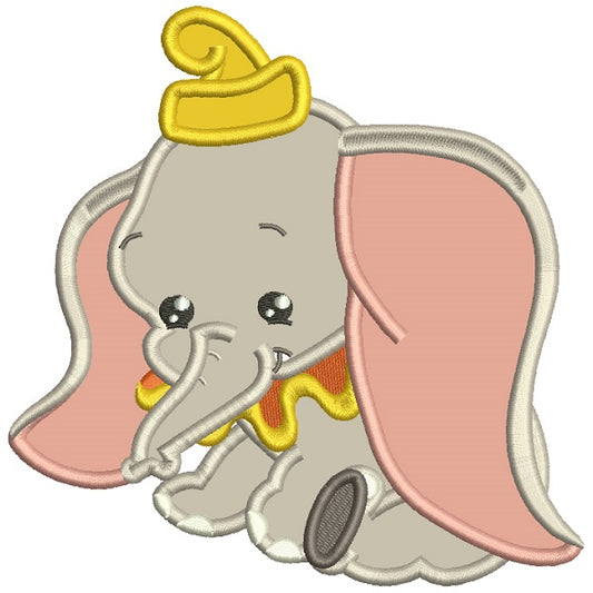 Looks Like Dumbo The Elephant Applique Machine Embroidery Design Digitized Pattern