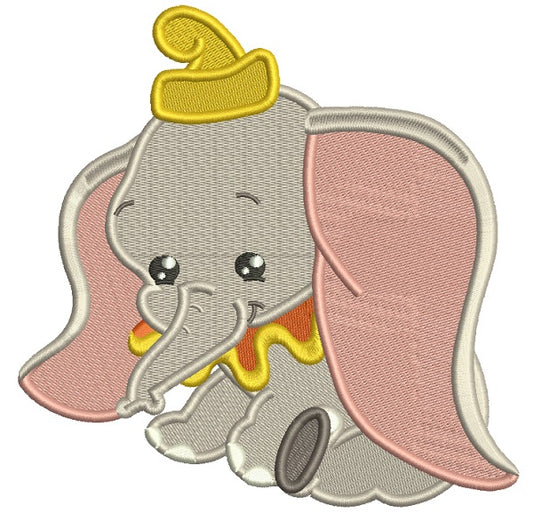 Looks Like Dumbo The Elephant Filled Machine Embroidery Design Digitized Pattern
