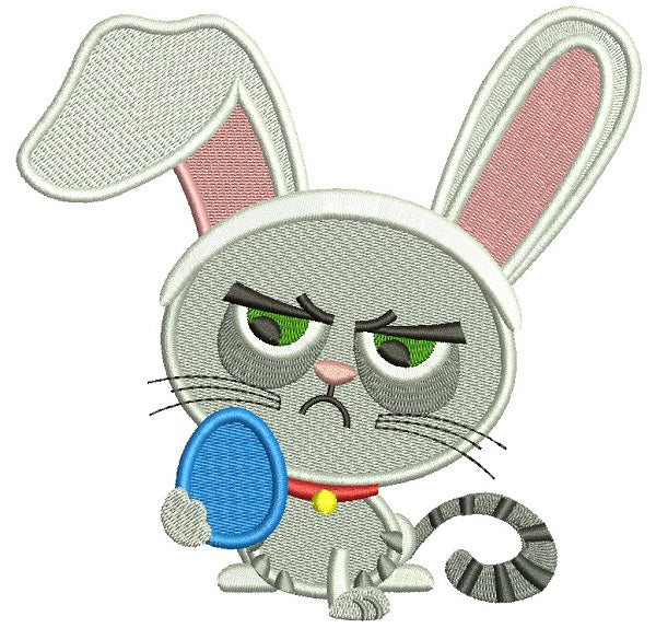 Looks Like Grumpy Cat Wearing Bunny Ears Easter Filled Machine Embroidery Design Digitized Pattern