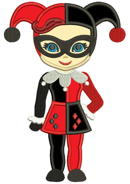 Looks Like Harley Quinn From Batman Applique Machine Embroidery Design Digitized Pattern