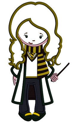 Looks Like Hermione From Harry Potter Applique Machine Embroidery Design Digitized Pattern