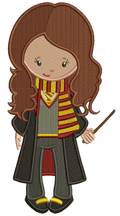 Looks Like Hermione From Harry Potter Filled Machine Embroidery Design Digitized Pattern