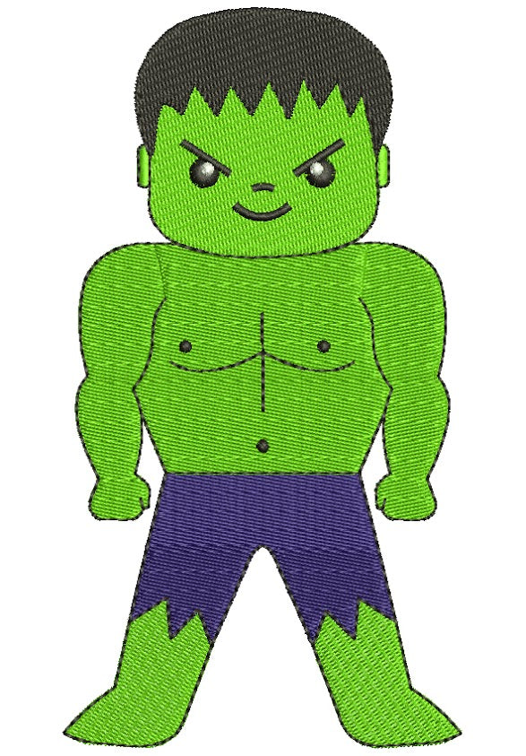 Looks Like Hulk Superhero Filled Machine Embroidery Digitized Design Pattern