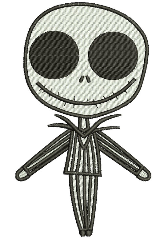 Looks Like Jack Skellington from night before christmas Filled Machine Embroidery Digitized Design Pattern
