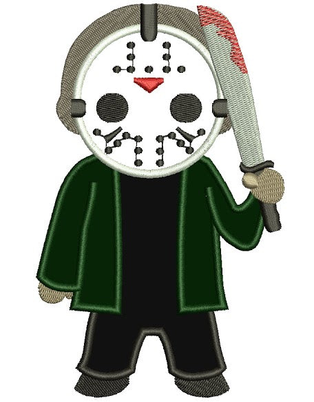 Looks Like Jayson from Chain Saw Horror Applique Machine Embroidery Digitized Design Pattern