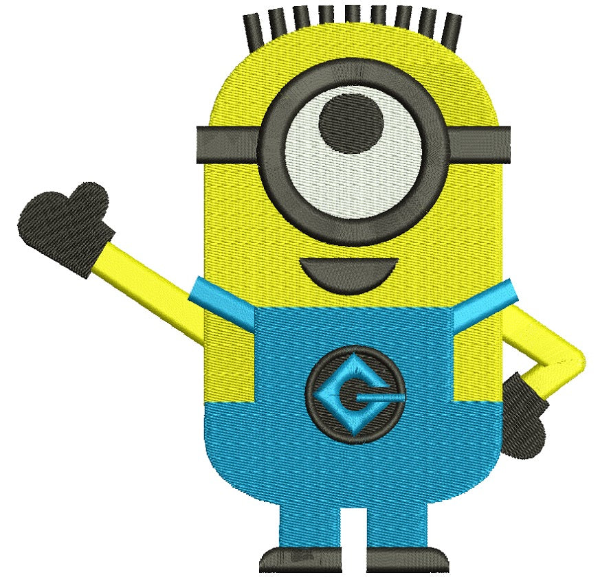 Looks Like Minions one eye from Despicable Me Filled Machine Embroidery Digitized Design Pattern