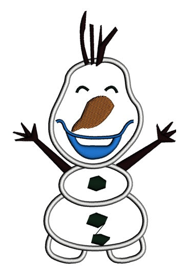 Looks Like Olaf Snow Man from Frozen Applique Machine Embroidery Design Digitized Pattern