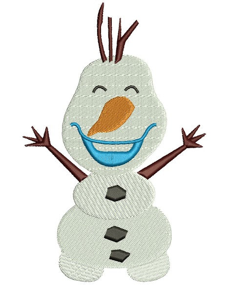 Looks Like Olaf Snow Man from Frozen Filled Machine Embroidery Design Digitized Pattern
