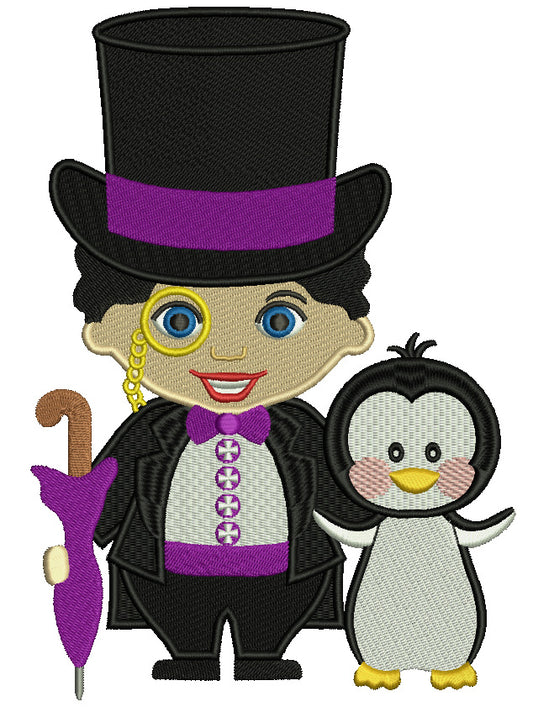 Looks Like Penguin from Batman Filled Machine Embroidery Design Digitized Pattern