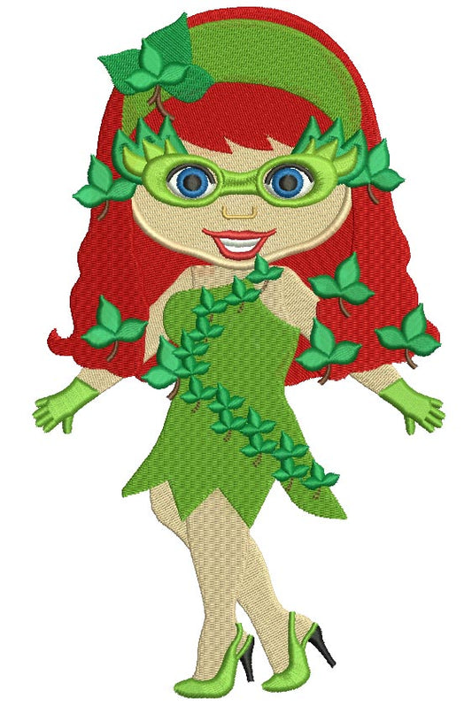 Looks Like Posion Ivy From Batman Filled Machine Embroidery Design Digitized Pattern