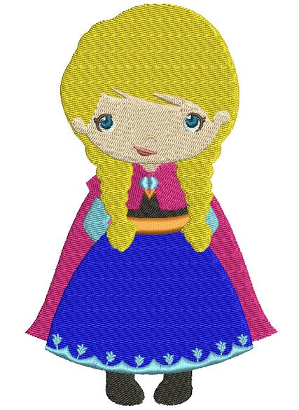 Looks Like Princess Anna from Frozen Filled Machine Embroidery Design Digitized Pattern
