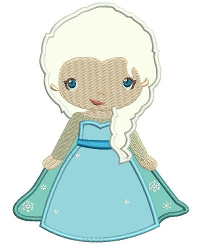 Looks Like Princess Elsa from Frozen Applique Machine Embroidery Design Digitized Pattern