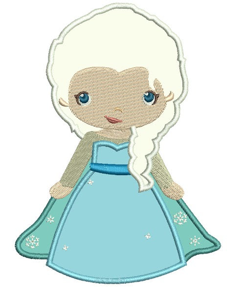 Looks Like Princess Elsa from Frozen Applique Machine Embroidery Design Digitized Pattern