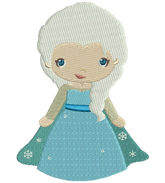 Looks Like Princess Elsa from Frozen Filled Machine Embroidery Design Digitized Pattern