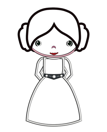 Looks Like Princess Leia Organa From Star Wars Applique Machine Embroidery Digitized Design Pattern
