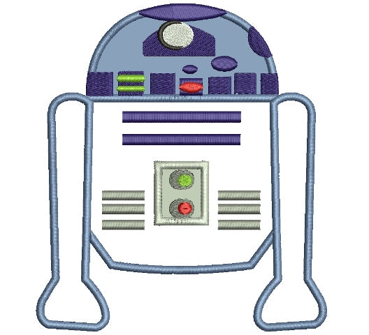 Looks Like R2-D2 From Star Wars Applique Machine Embroidery Digitized Design Pattern