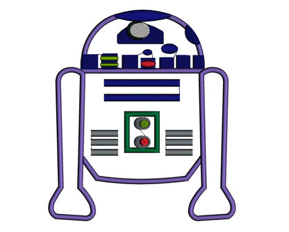 Looks Like R2-D2 From Star Wars Applique Machine Embroidery Digitized Design Pattern