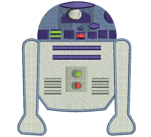 Looks Like R2-D2 From Star Wars Filled Machine Embroidery Digitized Design Pattern
