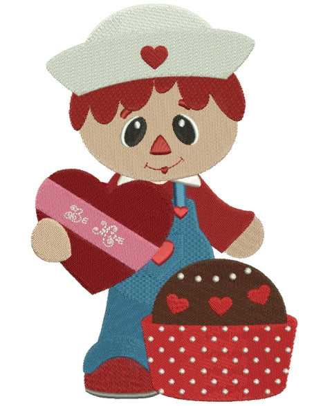 Looks Like Raggedy Andy Filled Machine Embroidery Digitized Design Pattern