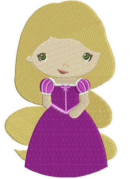 Looks Like Rapunzel Princess Filled Digitized Machine Embroidery Design Digitized Pattern