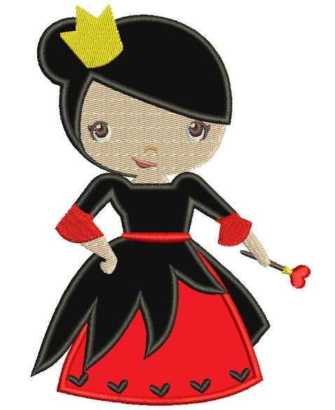 Looks Like Red Queen from Alice in Wonderland Applique Machine Embroidery Digitized Design Pattern