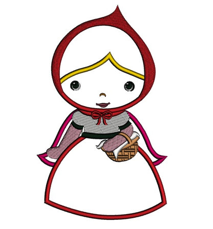 Looks Like Red Riding Hood Applique Machine Embroidery Digitized Design Pattern