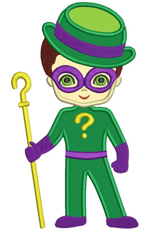 Looks Like Riddler From Batman Applique Machine Embroidery Design Digitized Pattern