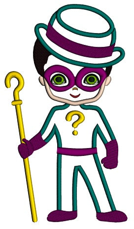 Looks Like Riddler From Batman Applique Machine Embroidery Design Digitized Pattern