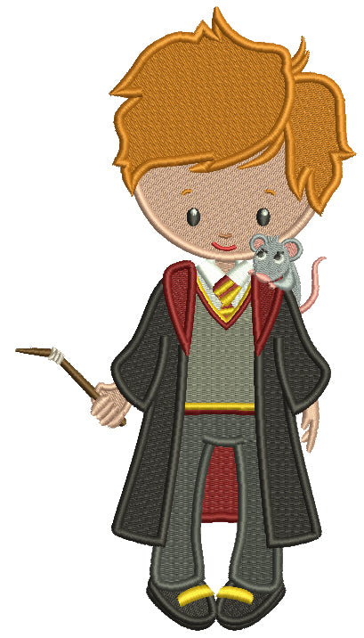 Looks Like Ron Weasley From Harry Potter Filled Machine Embroidery Design Digitized Pattern