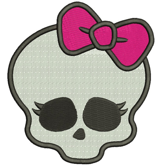 Looks Like Skull from Monster High Filled Machine Embroidery Digitized Design Pattern
