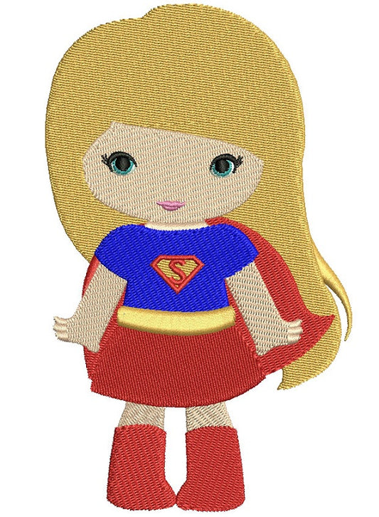 Looks Like Super Girl Hero Superman Hands Out Filled Machine Embroidery Design Digitized Pattern