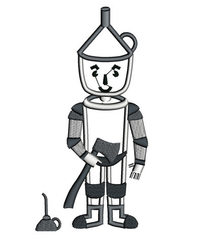 Looks Like Tin Man from Wizard of OZ Applique Machine Embroidery Digitized Design Pattern