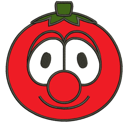 Looks Like Tomato From Veggie Tales Applique Machine Embroidery Digitized Design Pattern