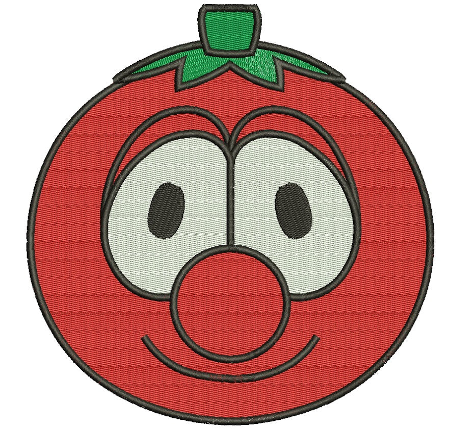 Looks Like Tomato From Veggie Tales Filled Machine Embroidery Digitized Design Pattern