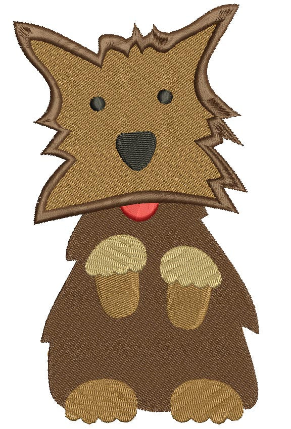 Looks Like Toto Dog from Wizard of OZ Filled Machine Embroidery Digitized Design Pattern