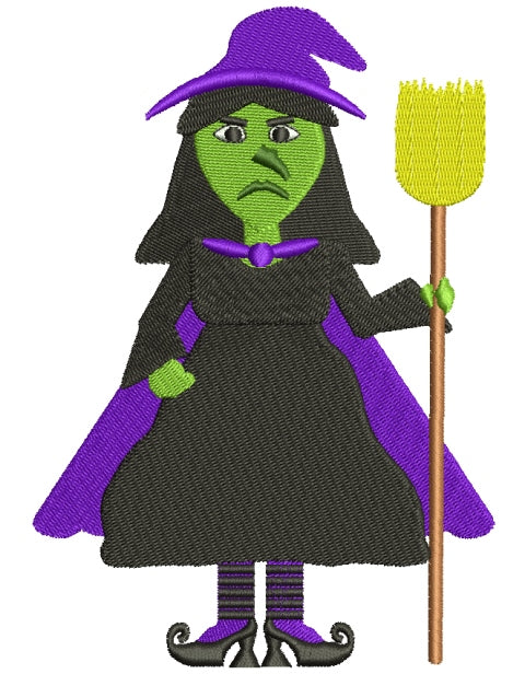 Looks Like Wicked Witch of the West from Wizard of OZ Filled Machine Embroidery Digitized Design Pattern