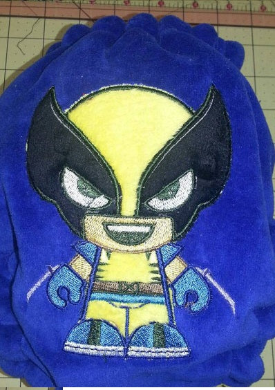 Looks Like Wolverine Superhero Applique - instant download - Digitized Machine Embroidery Design - 4x4 , 5x7, and 6x10 hoops