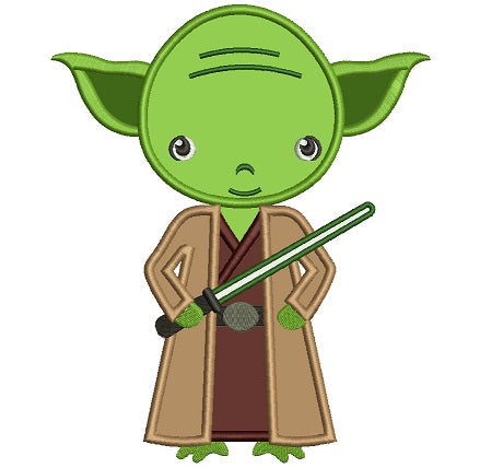 Looks Like Yoda From Star Wars Applique Machine Embroidery Digitized Design Pattern