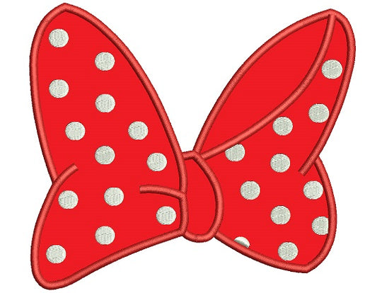 Looks Like a Minnie Mouse Bow Applique Machine Embroidery Digitized Design Pattern