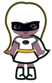 Looks like Batman Girl Applique (hands out) Super Hero Machine Embroidery Digitized Pattern - Instant Download - fits 4x4 , 5x7, 6x10 hoops