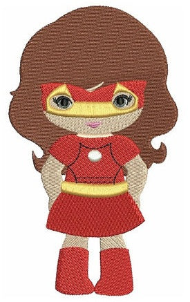 Looks like Iron Girl Super Hero (hands in) - Machine Embroidery Filled Digitized Design Pattern - Instant Download - 4x4 , 5x7, 6x10