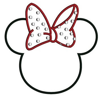 Looks like Minnie Mouse Ears Applique Machine Embroidery Digitized Pattern- Instant Download - 4x4 ,5x7,6x10 -hoops