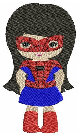 Looks like Spider Girl Superhero (hands in) - Filled Machine Embroidery Digitized Design Pattern -Instant Download - 4x4 , 5x7,6x10 hoops