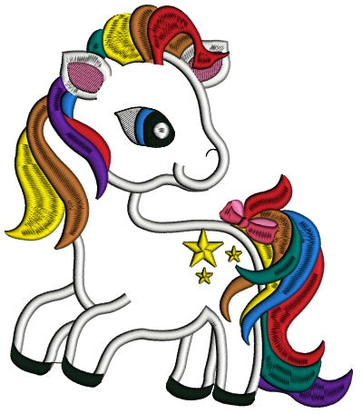 Looks Like Rainbow Dash From My Little Pony Applique Machine Embroidery Design Digitized Pattern