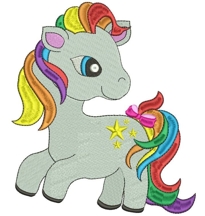 Looks Like Rainbow Dash From My Little Pony Filled Machine Embroidery Design Digitized Pattern