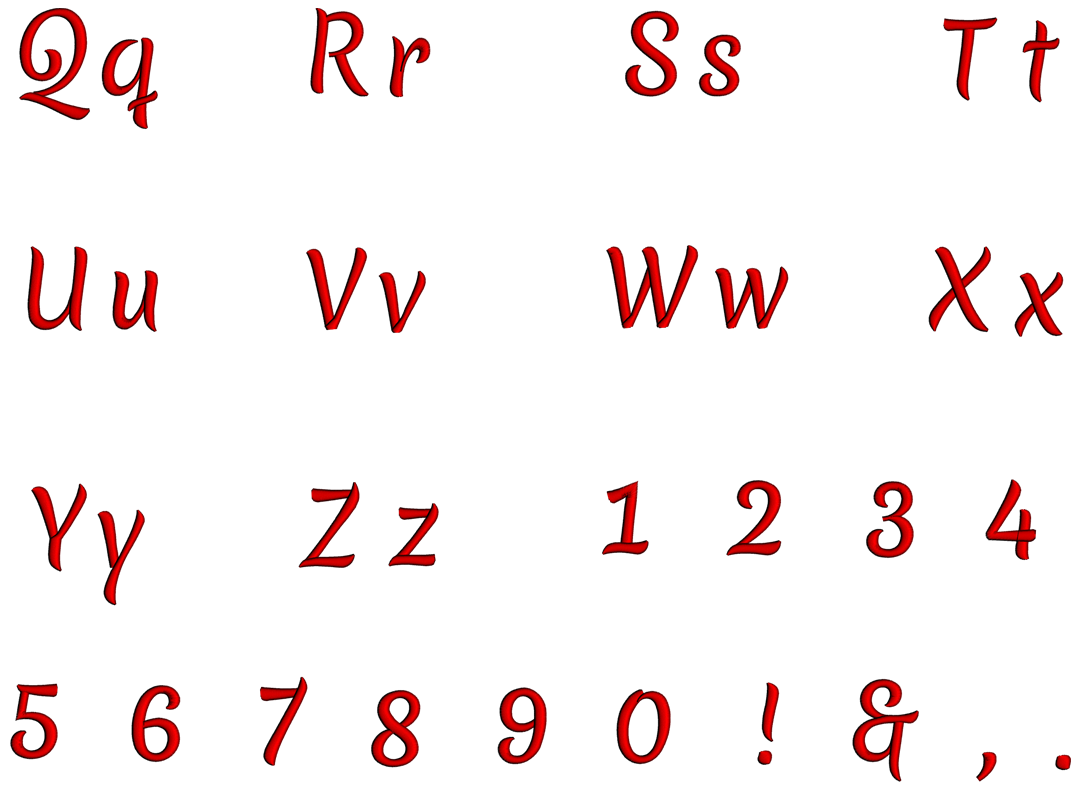 Loren Font Machine Embroidery Script Upper and Lower Case 1 2 3 inches ...