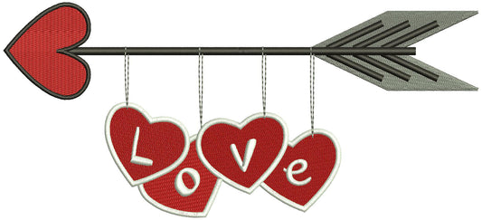 Love Arrow Filled Machine Embroidery Digitized Design Pattern